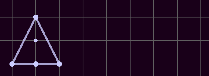 A triangular lattice polygon demonstrating through motion that the points can be moved and still satisfy the 4:1 constraint, so there are infinitely many